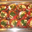 Tomato, Mozzarella, Roasted Pepper, and Eggplant Tower
